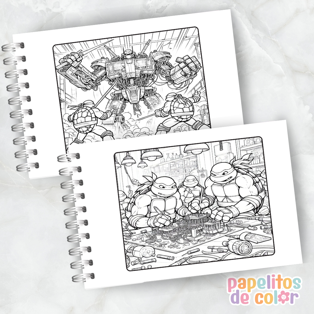 🐢🥷 Libro para pintar Tortugas Ninja 🥷🐢