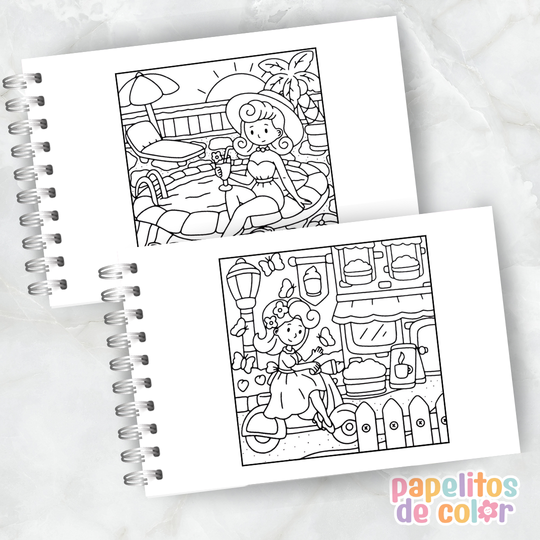 🌙 Libro para Pintar Nostalgic Girl✨