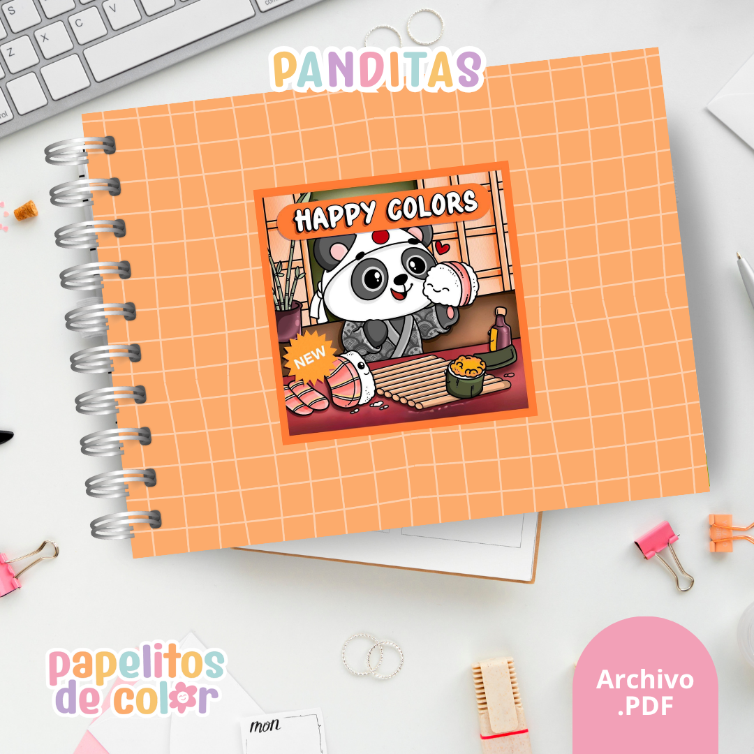 🐼 libro para Pintar Happy Colors Pandita 🌈✨