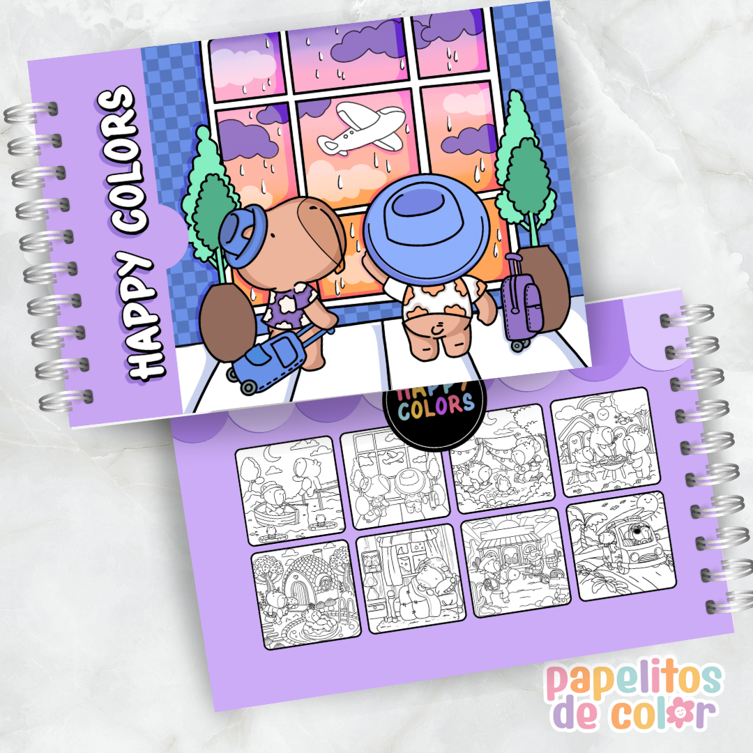 🦫 Libro para Pintar Happy Capibaras✨