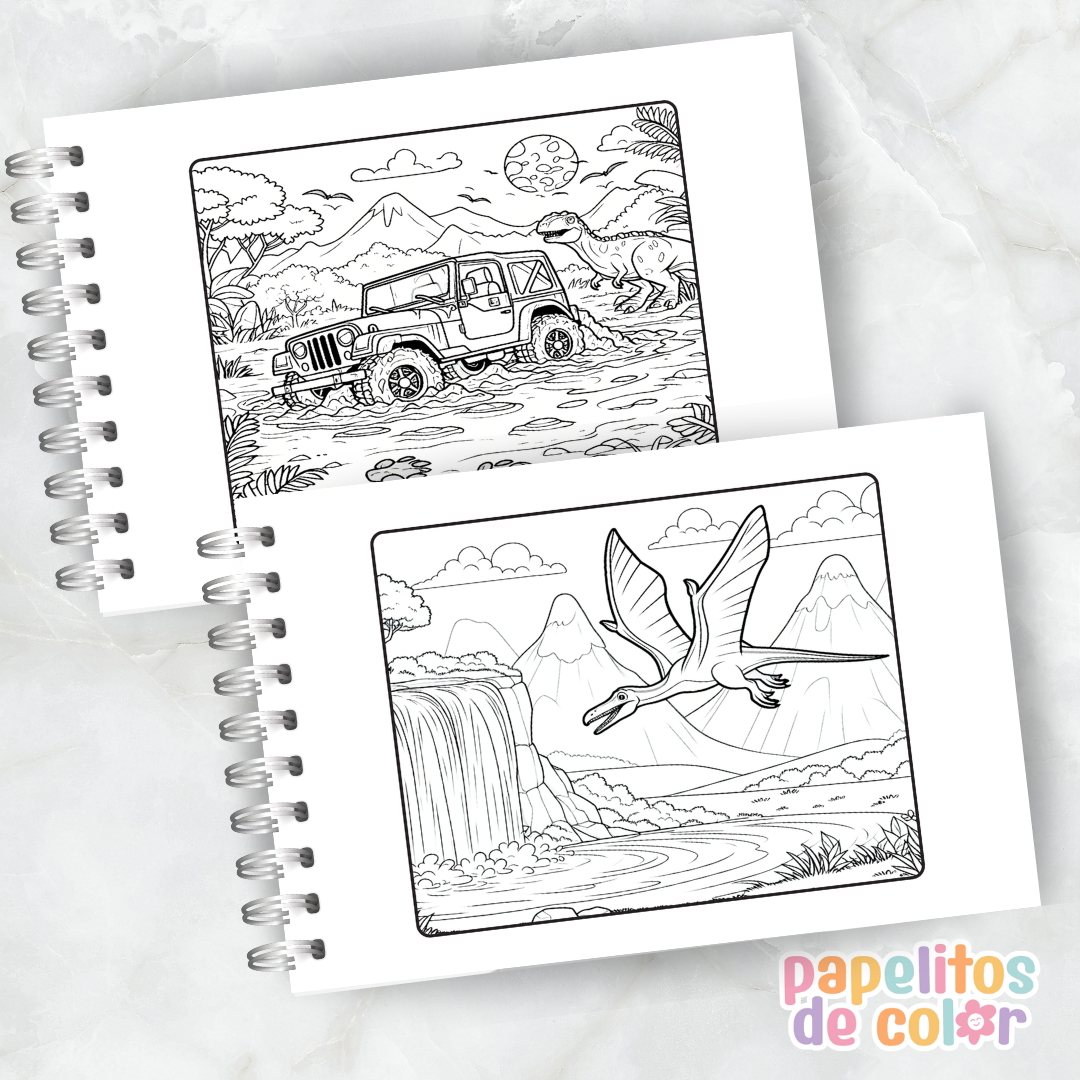 🦖🌿 Libro para pintar Jurassic Park 🌿🦖