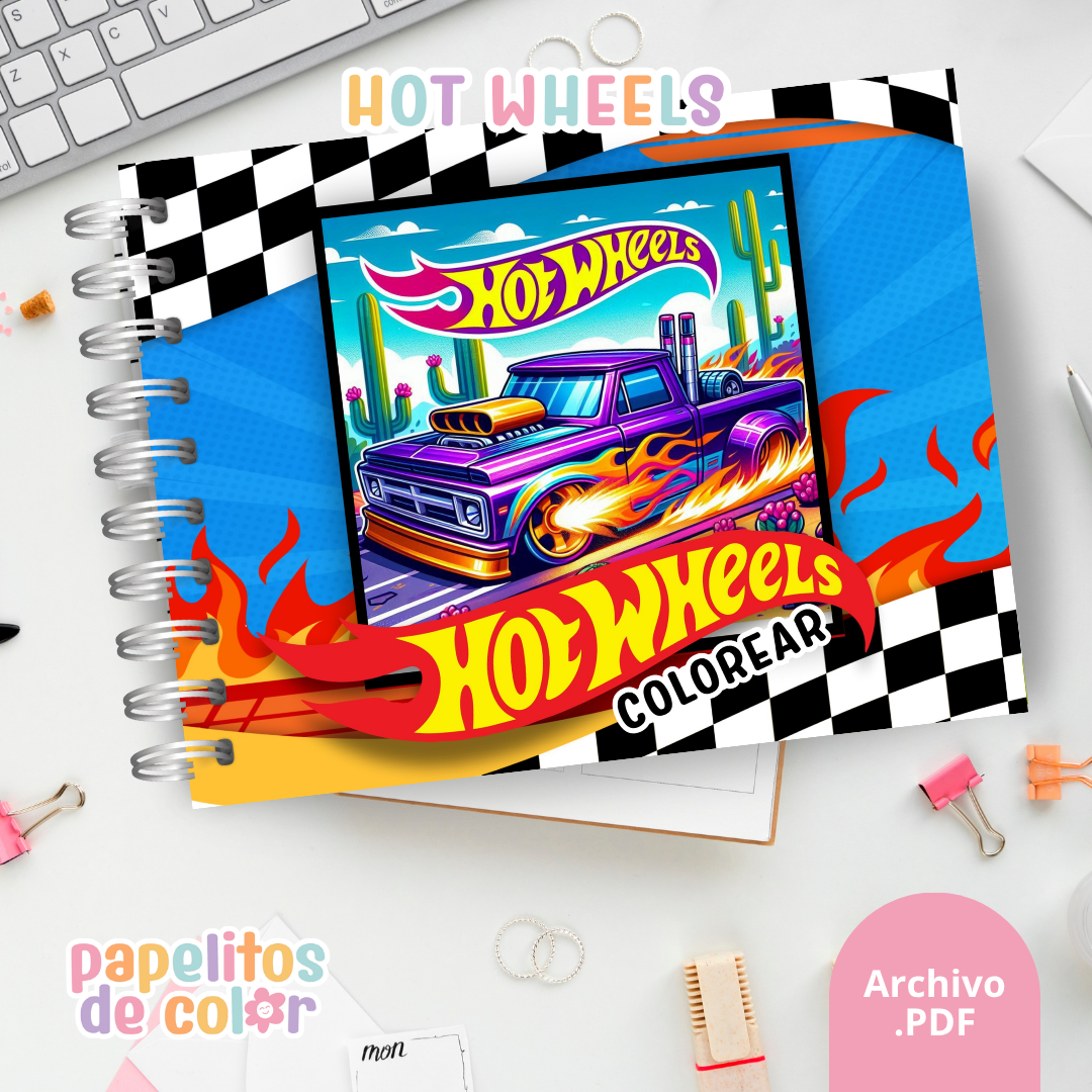 🏎️🔥 Libro para pintar Hot Wheels 🔥🏎️