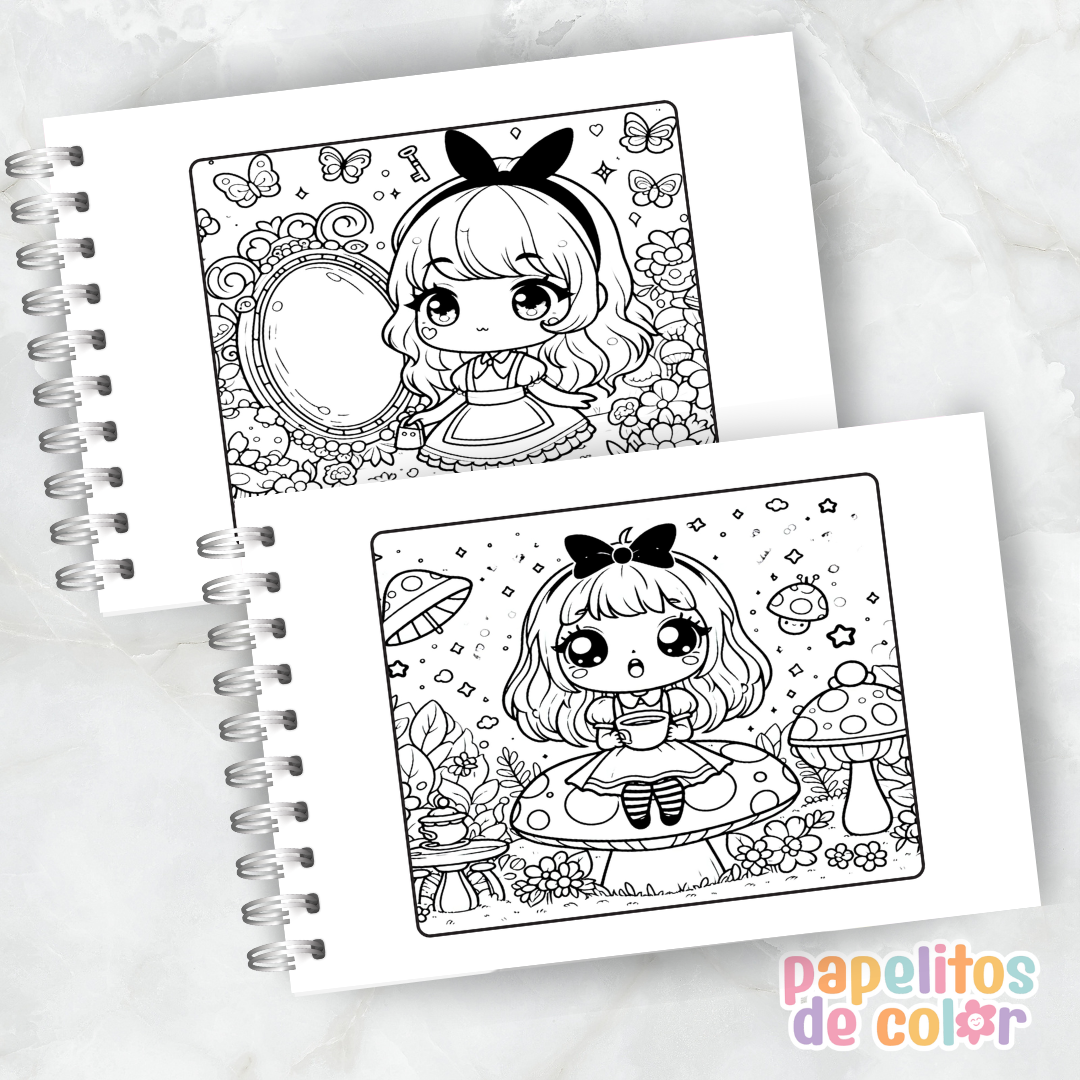 🐇🎩 Libro para pintar Alicia 🎩🐇