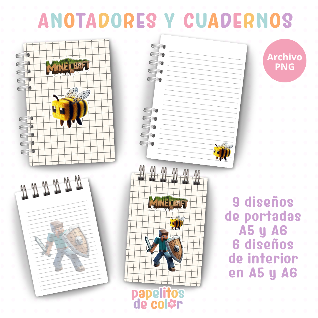 📘✨ Cuadernos y anotadores Minecraft Vol.1 ✨📘