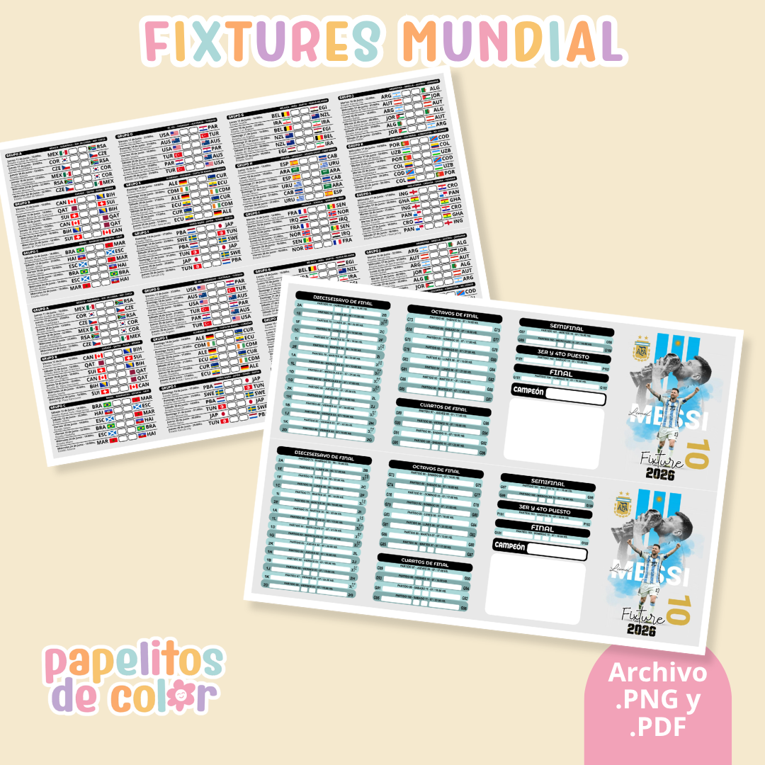 ⚽🐐 Fixture Mundial 2026 Messi COMPLETO– Edición Exclusiva 🐐⚽