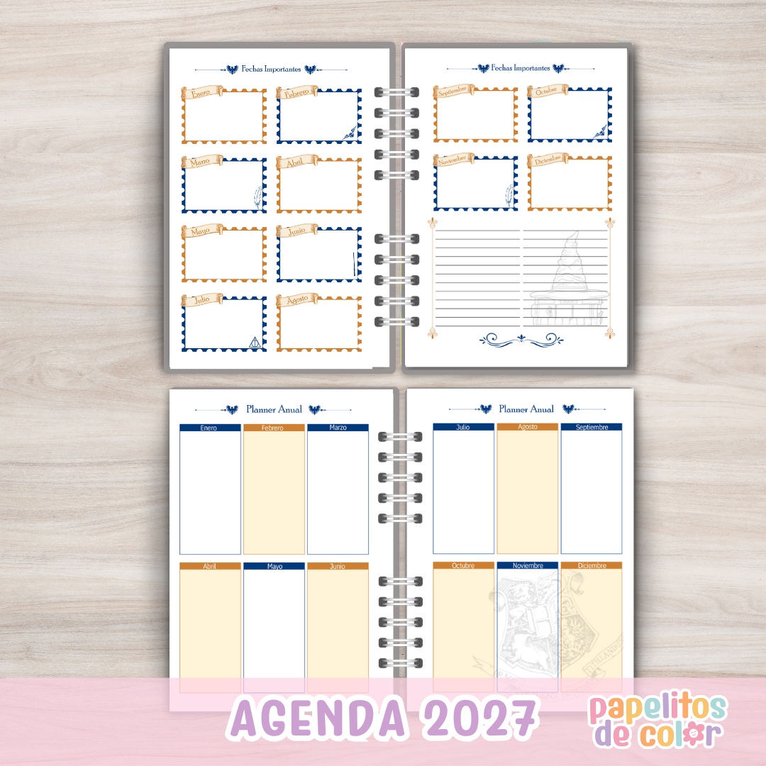 🦅✨ Agenda Ravenclaw 2027 – 2 días por hoja 📘🎨