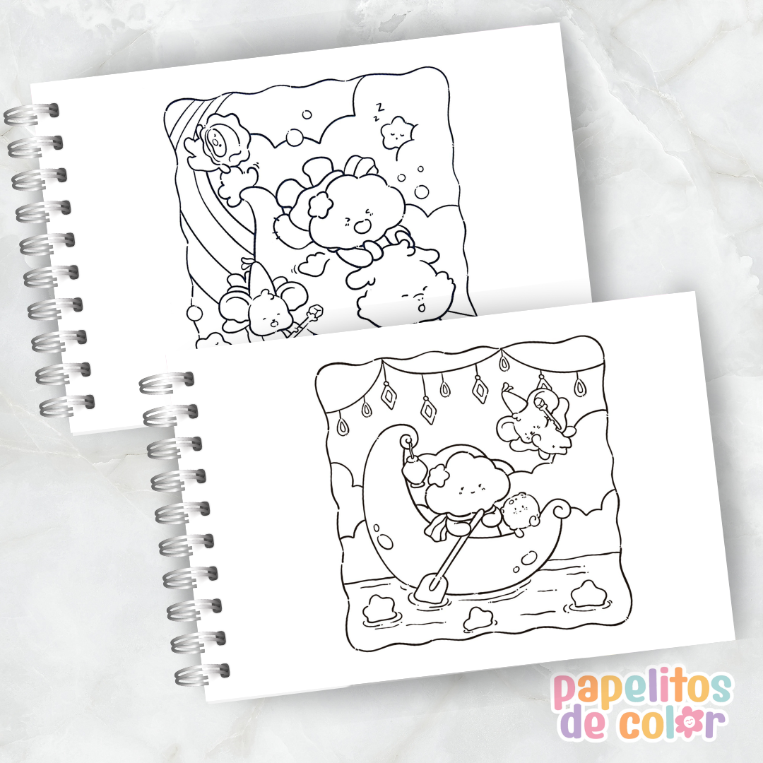 ☁️✨ Libro para pintar Cloud Tales ✨🎨