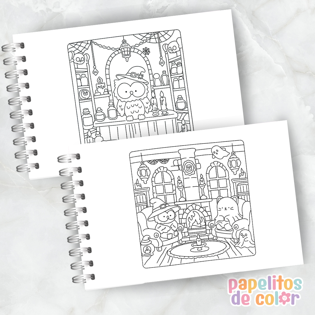 👻🖤 Libro para pintar Spooky Friends ✨🎨