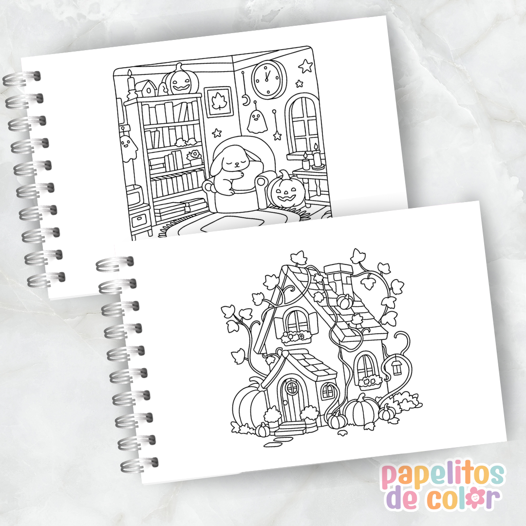 🍂🕯️ Libro para pintar Hyggetober ✨🎨
