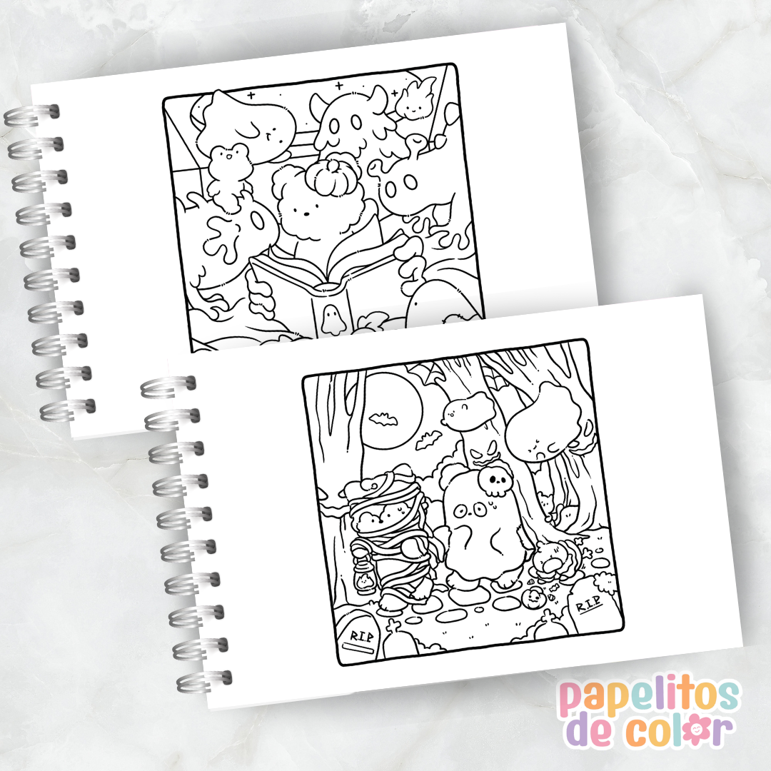🖤☁️ Libro para pintar Fluffy Spooky ✨🎨
