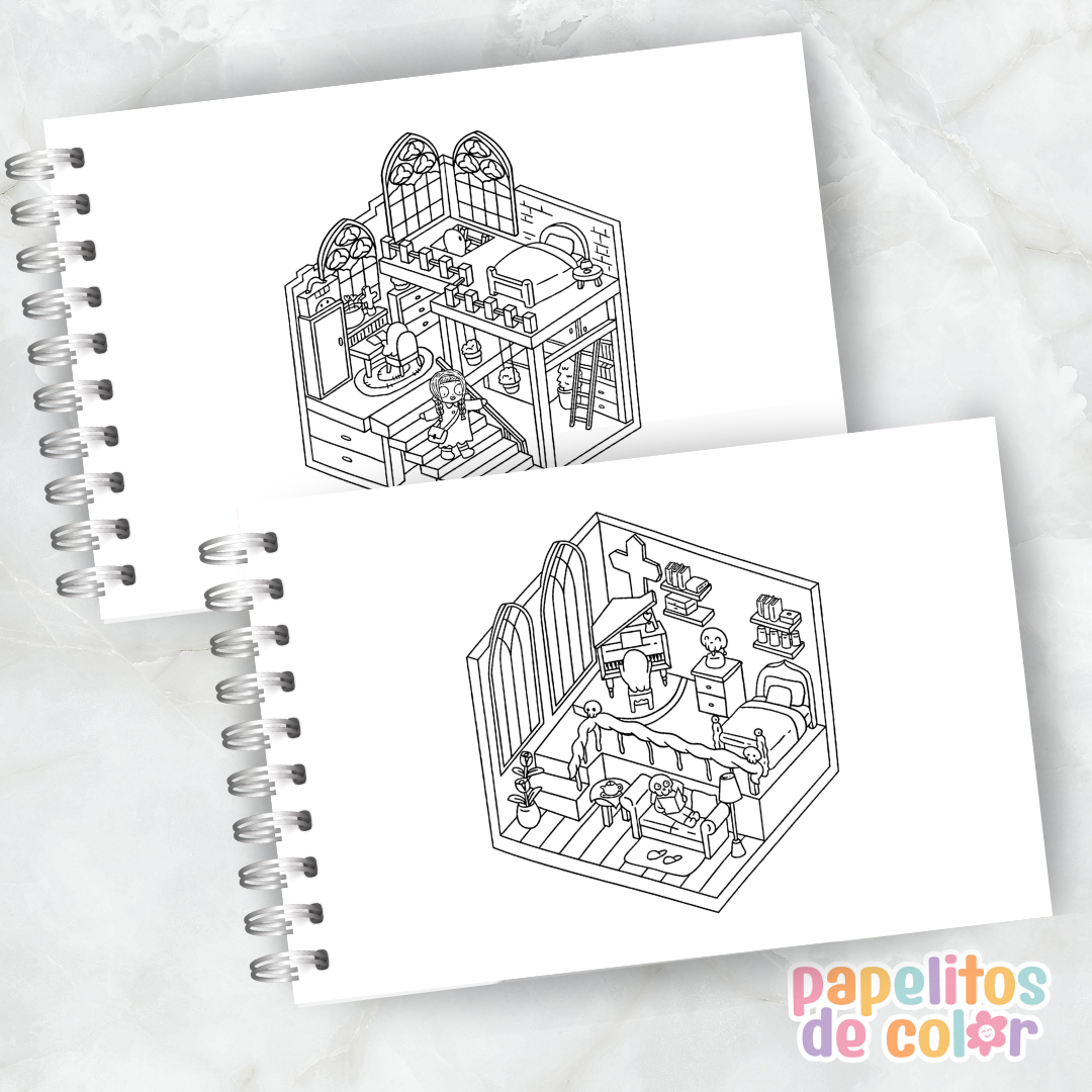 🕸️🖤 Libro para pintar Spooky Room ✨🎨