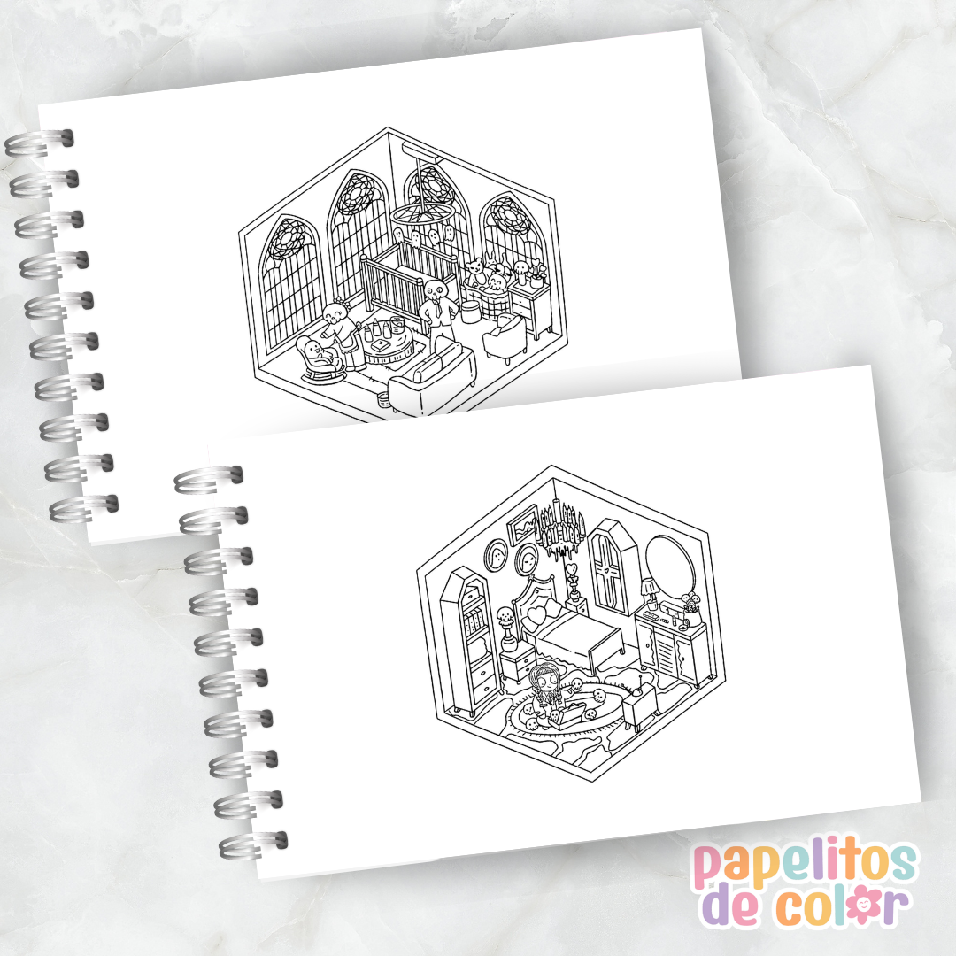 🕸️🖤 Libro para pintar Spooky Room ✨🎨