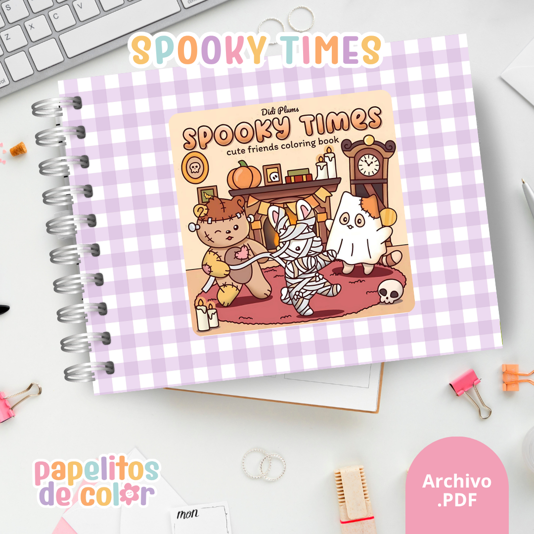 👻🖤 Libro para pintar Spooky Times ✨🎨