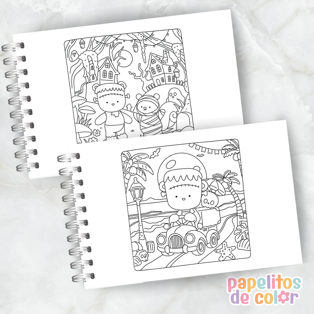👻🖤 Libro para pintar Spooky Friends ✨🎨