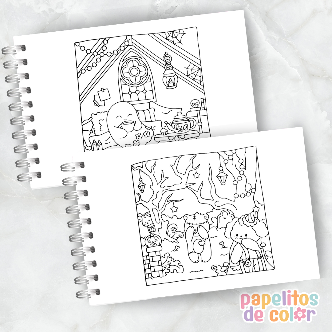 👻🖤 Libro para pintar Spooky Times ✨🎨