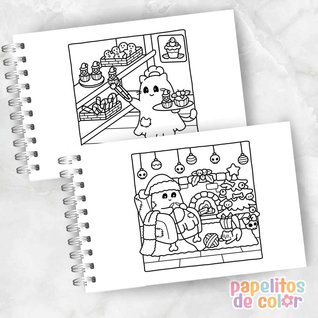 🎄👻 Libro para pintar Spooky Xmas ✨🎨