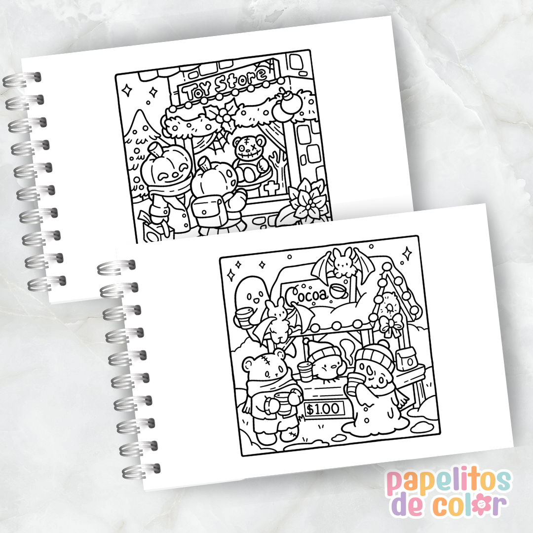🎄👻 Libro para pintar Spooky Christmas ✨🎨