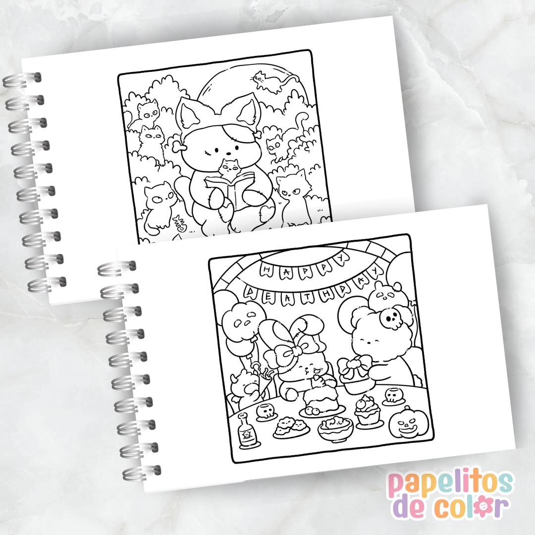 🖤☁️ Libro para pintar Fluffy Spooky ✨🎨
