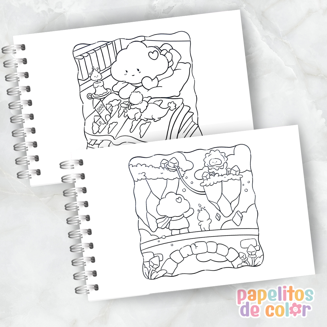 ☁️✨ Libro para pintar Cloud Tales ✨🎨