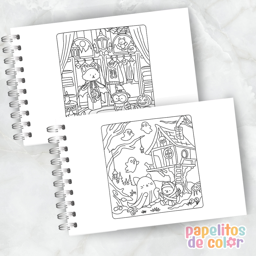 👻🖤 Libro para pintar Spooky Friends ✨🎨