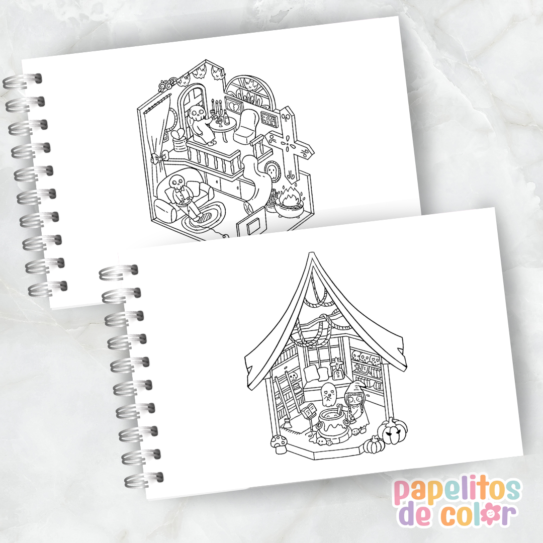 🕸️🖤 Libro para pintar Spooky Room ✨🎨