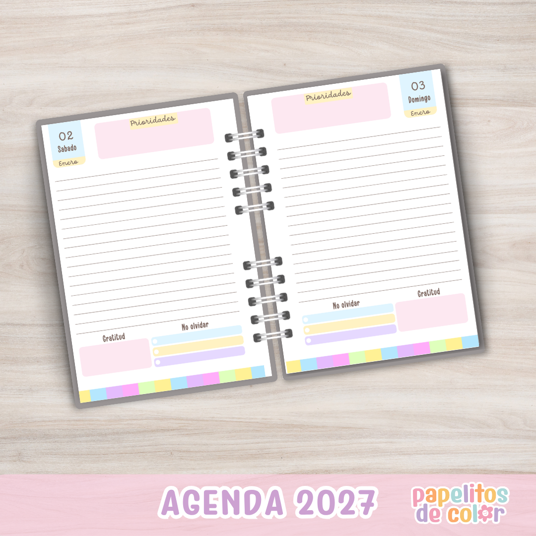 📅 Agenda Sea Su Prioridad - Diaria 2027✨