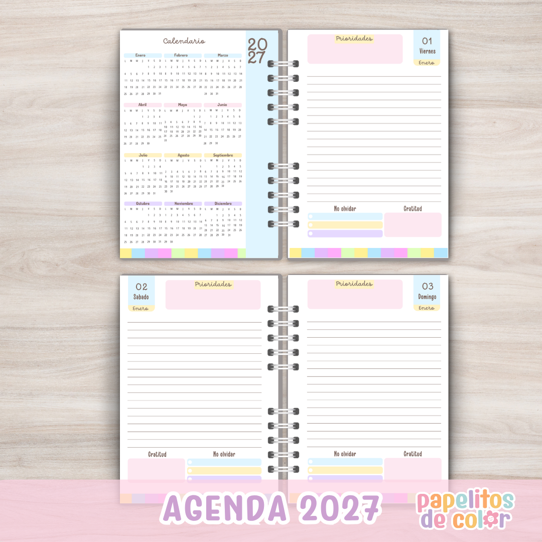 📅 Agenda Sea Su Prioridad - Diaria 2027✨