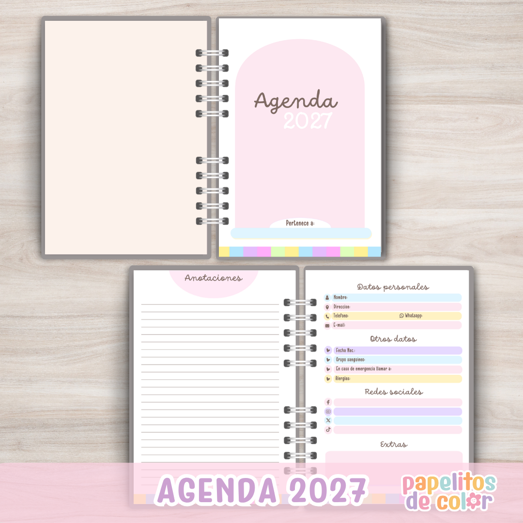 🌸 Agenda Confía -Semanal 2027 🌸