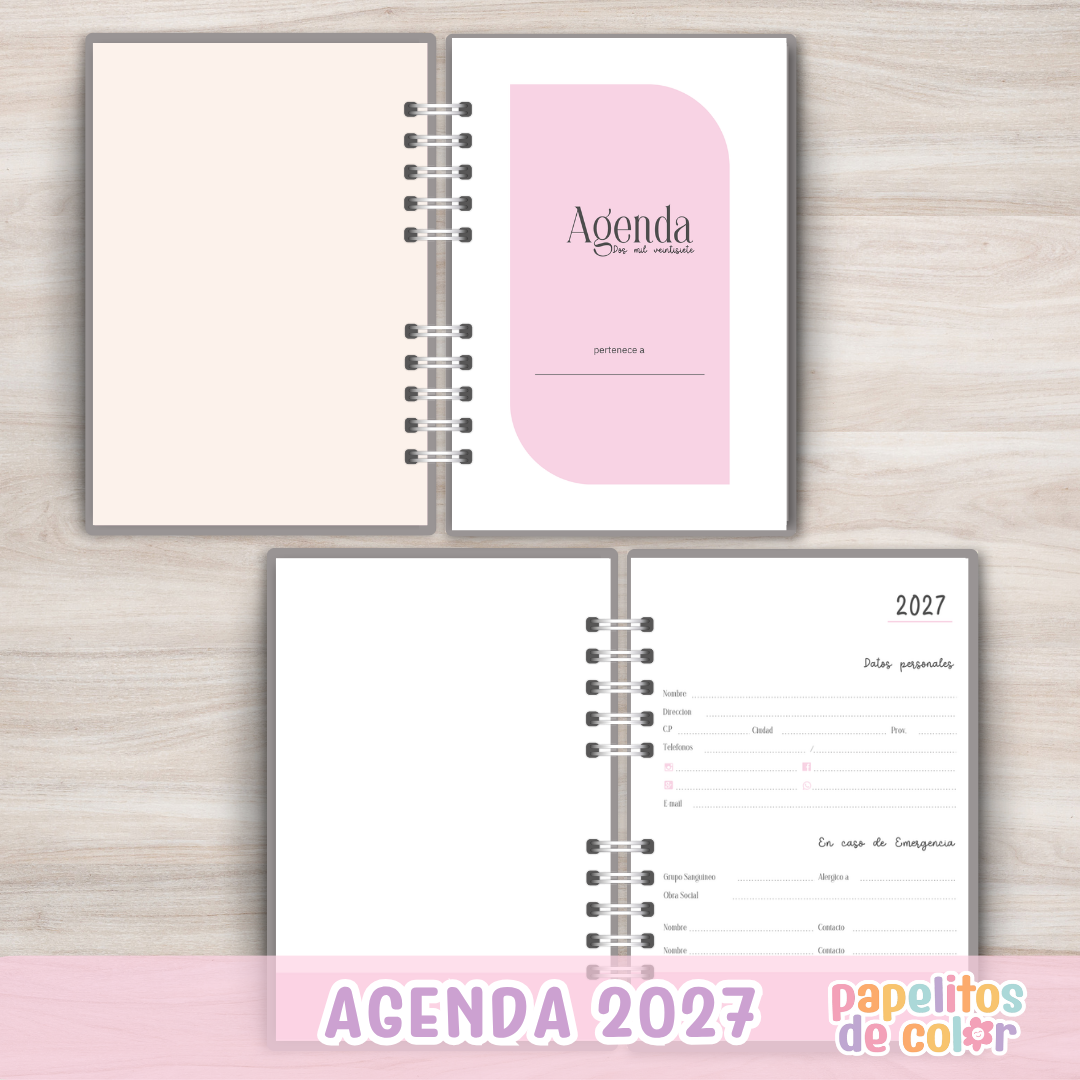 📖🌸 Agenda Armonía - Semanal 2027 ✨🗓️