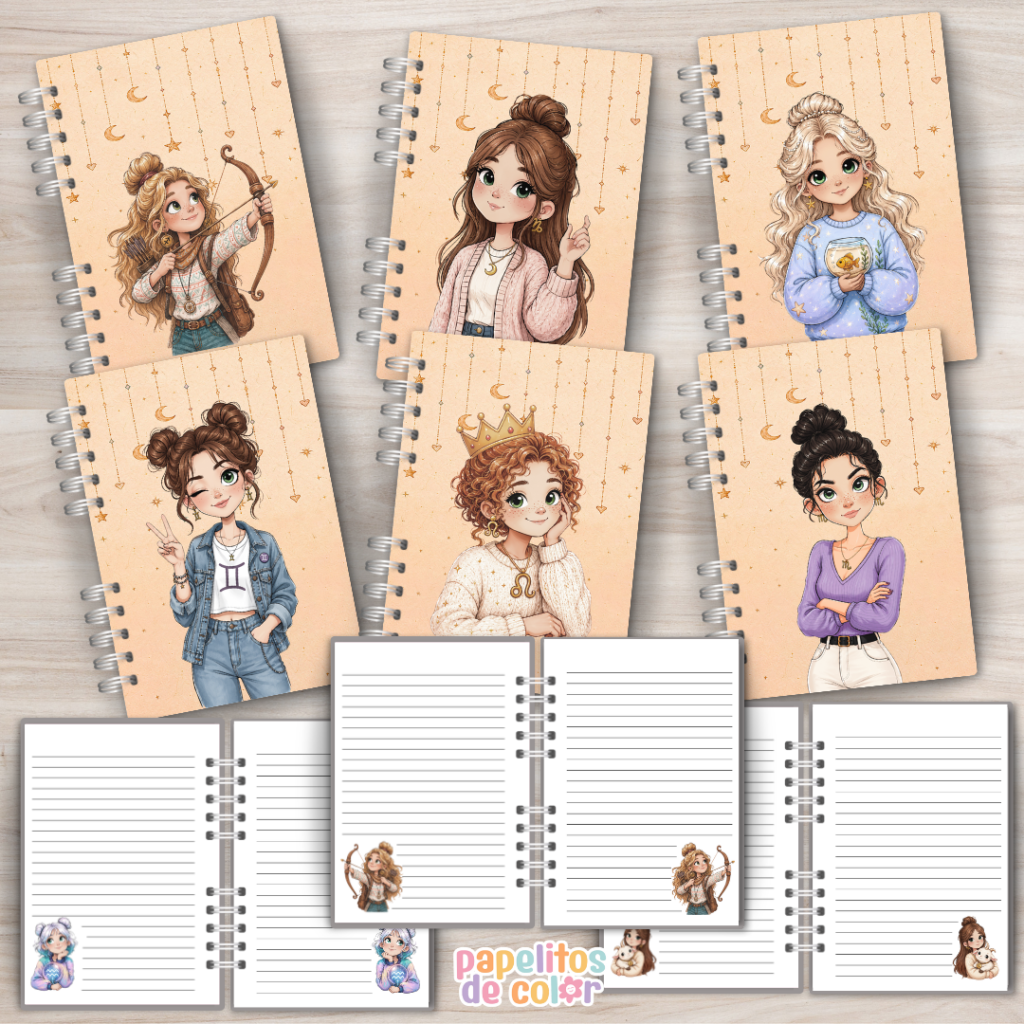 ♈✨ Pack Cuadernos Zodíaco Chicas  💖📚