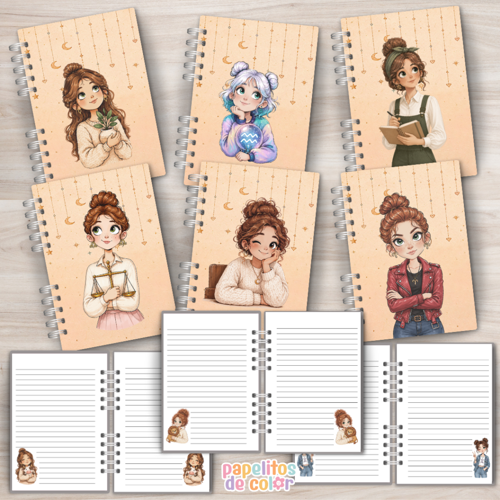 ♈✨ Pack Cuadernos Zodíaco Chicas  💖📚