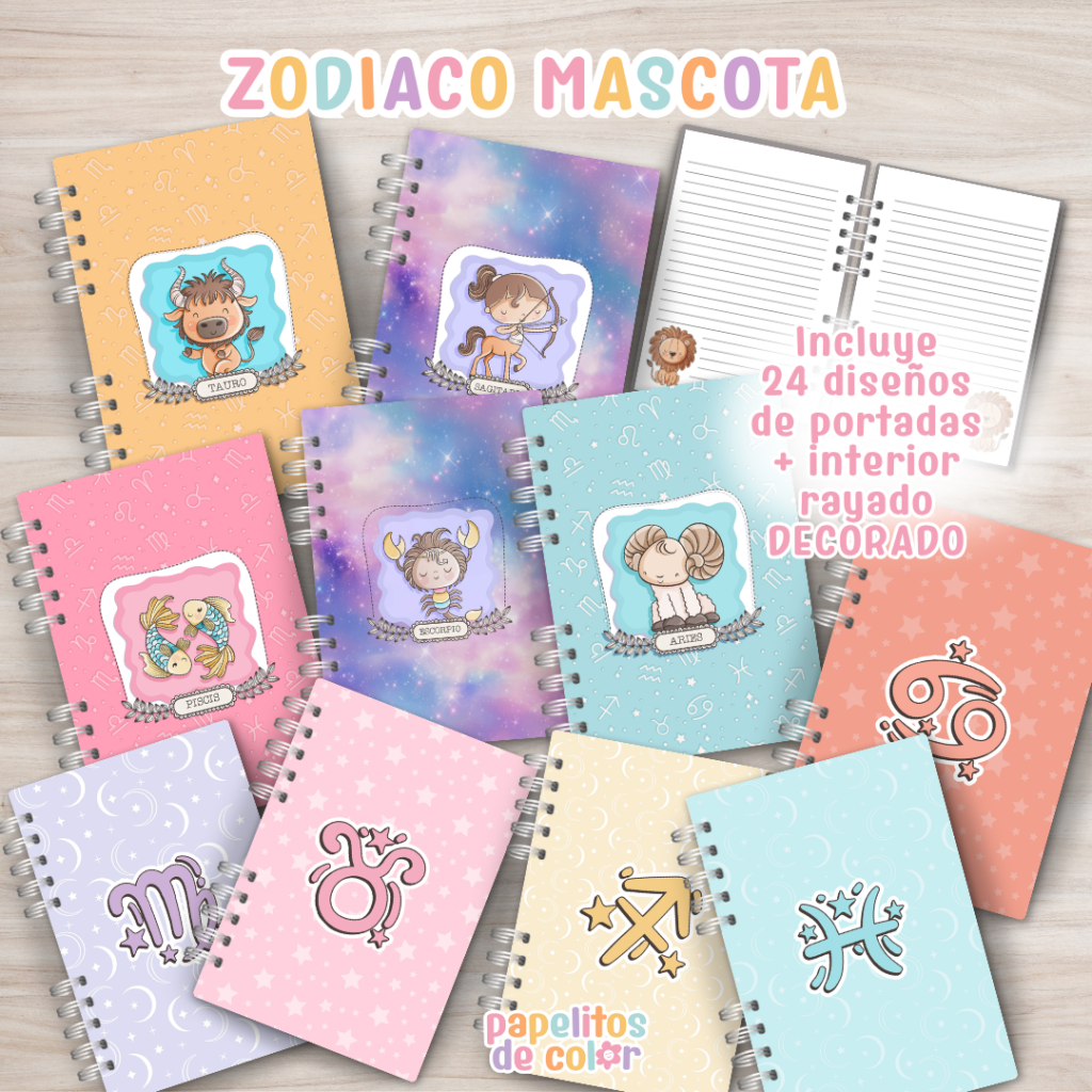 🐾Pack Cuadernos Zodíaco Mascotas✨