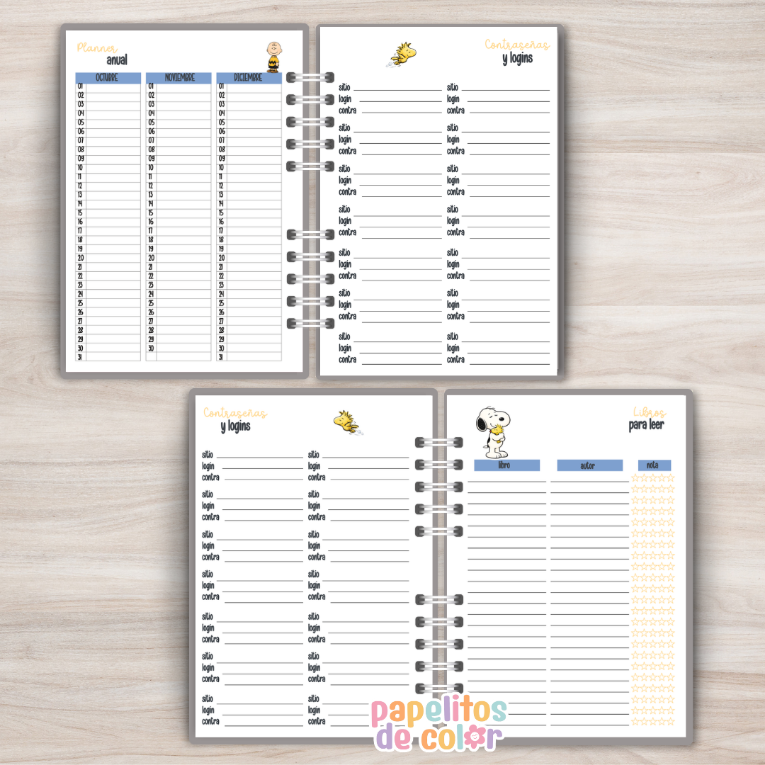 🐶✨ Agenda Snoopy– Dos Días por Hoja 2027🤍