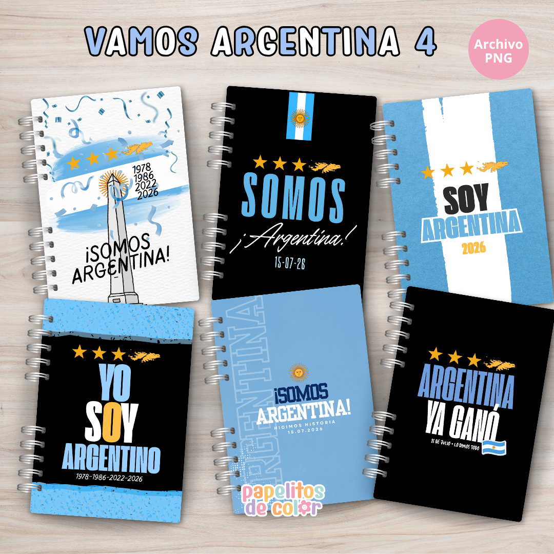 ⚽📚Kit portadas vamos argentina 4 💙🤍💙
