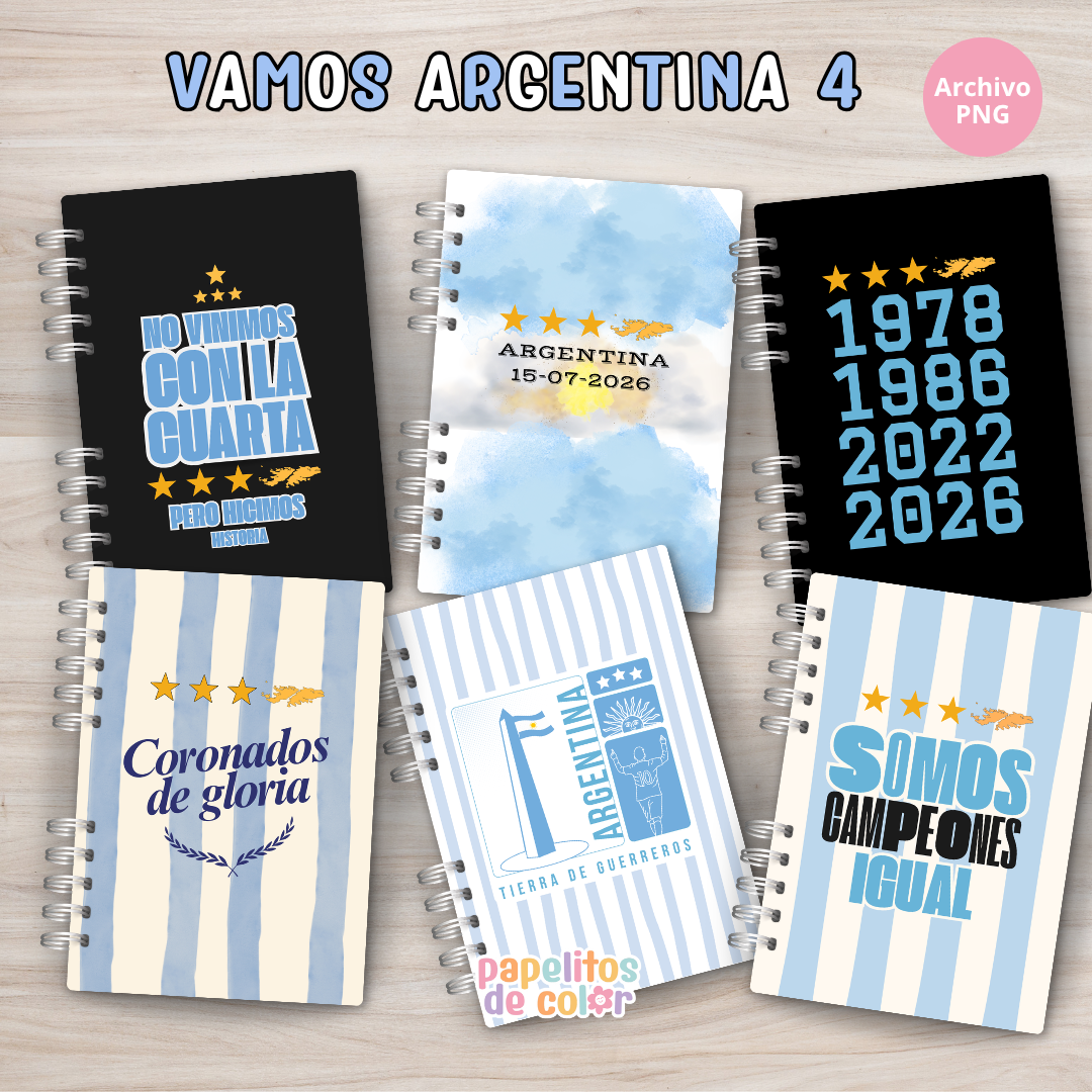 ⚽📚Kit portadas vamos argentina 4 💙🤍💙