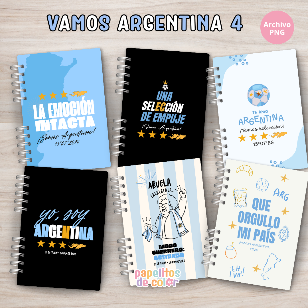 ⚽📚Kit portadas vamos argentina 4 💙🤍💙