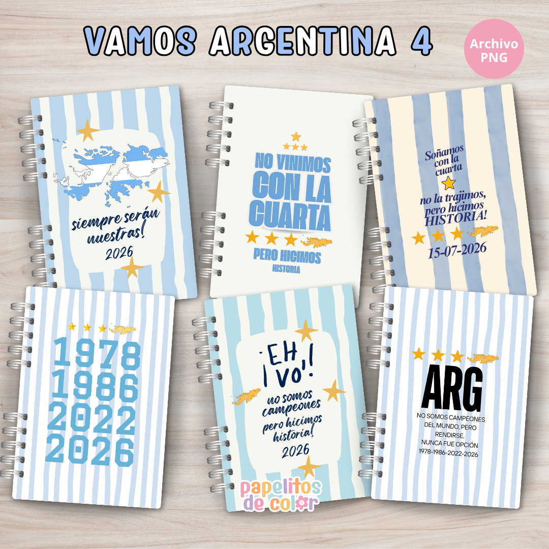 ⚽📚Kit portadas vamos argentina 4 💙🤍💙