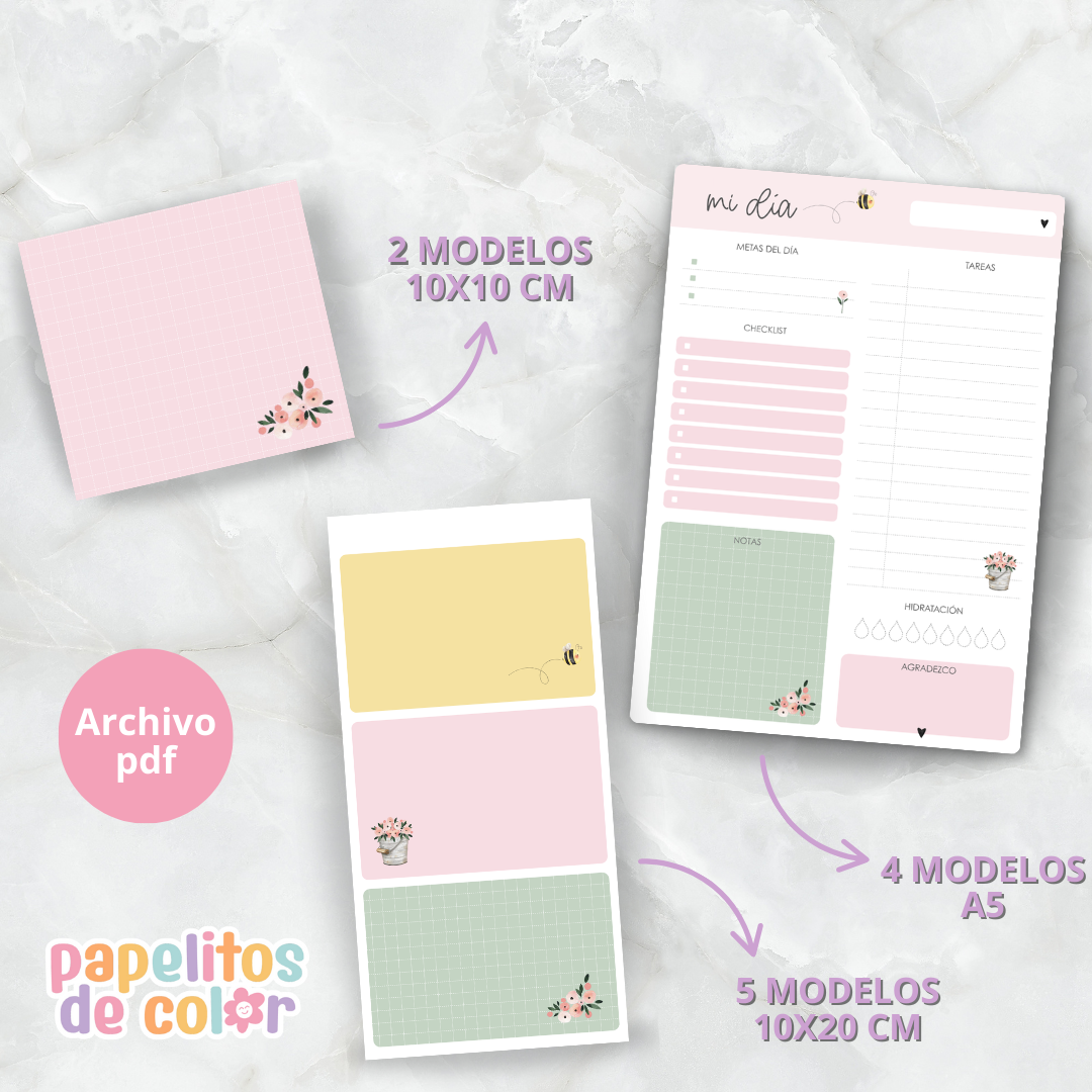 🌸✨ Combo Jardín – Papelería Delicada ✨🌸