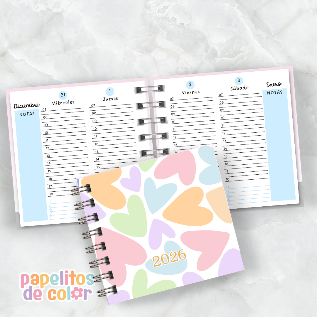Agenda Arcoiris 2026 🌈 (15x15 cm)