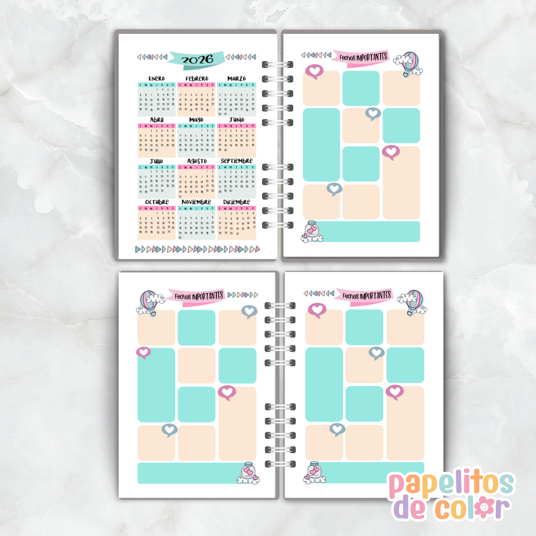 🌸Agenda Nunca Dejes de Soñar 2026🌙✨