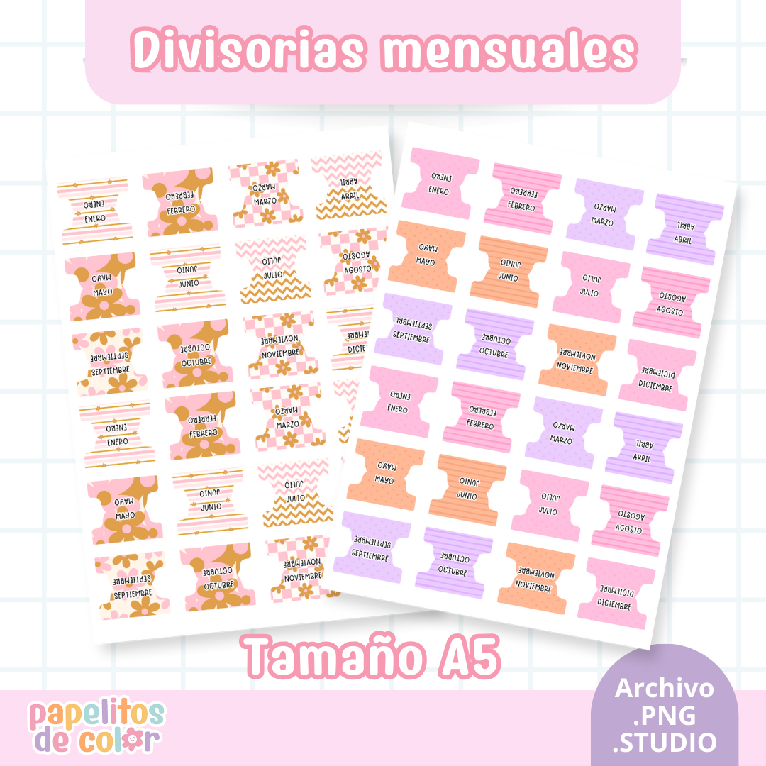 Solapas Divisorias Kit 1 – 5 diseños ✨
