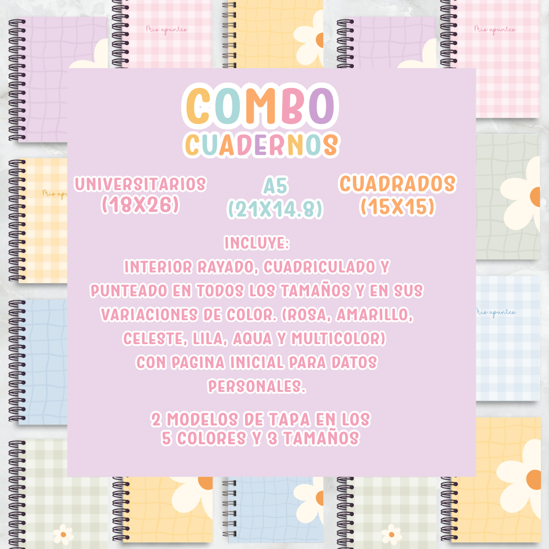 Super Combo Cuadernos – Interiores + Tapas✨📚