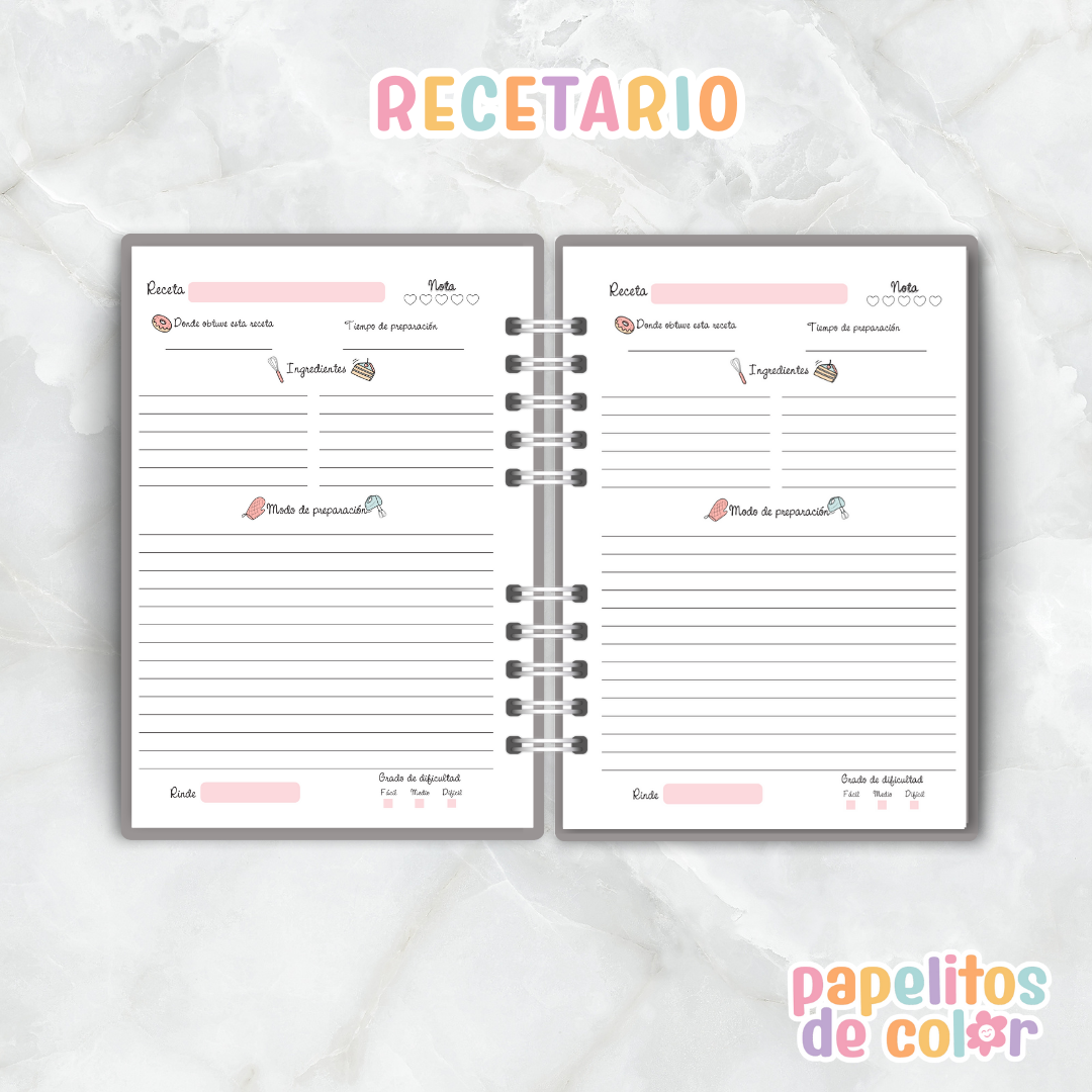 Recetario para Mamá – Imprimible 🍳✨