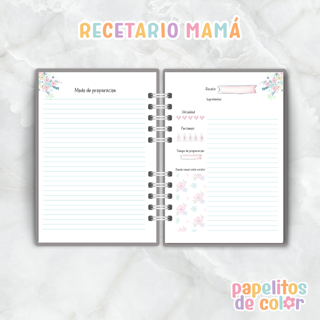 🍳Recetario & Planificador de comidas -  Mamá💖