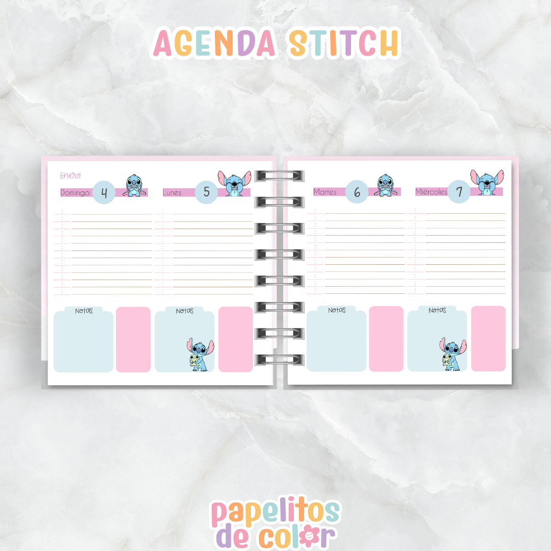 💫 Agenda Stitch 2026 (15x15 cm)