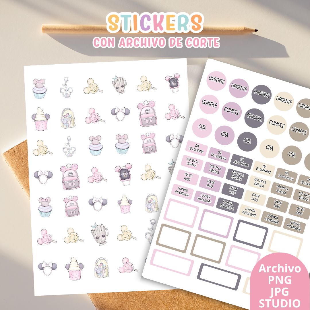 Stickers Kit 13 – 6 Planchas A5 + Archivo de Corte ✨📒