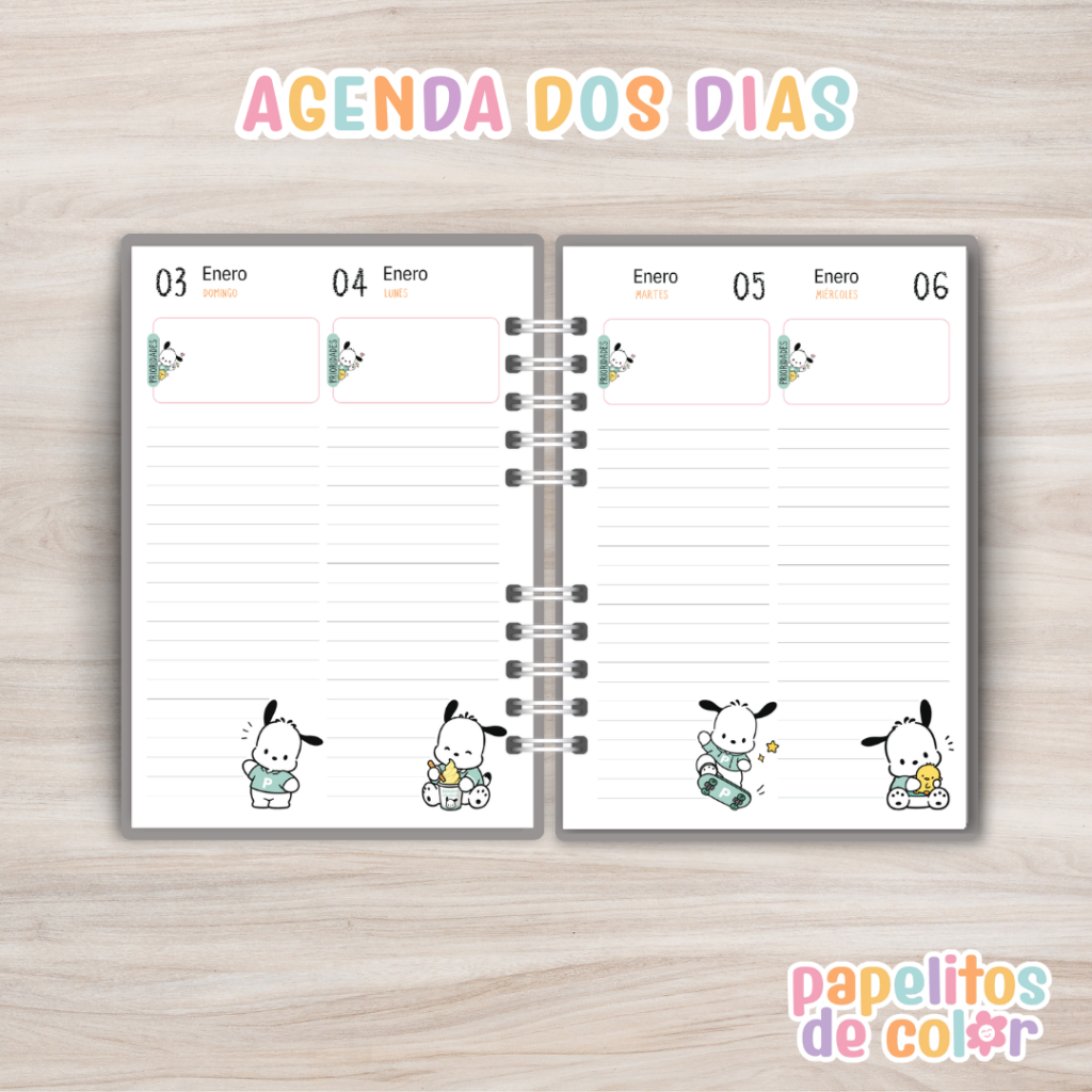 📔 Agenda Pochaco 2027 – 2 Días por Página ✨