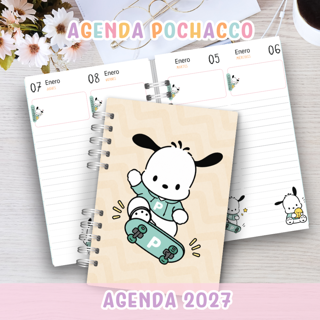 📔 Agenda Pochaco 2027 – 2 Días por Página ✨