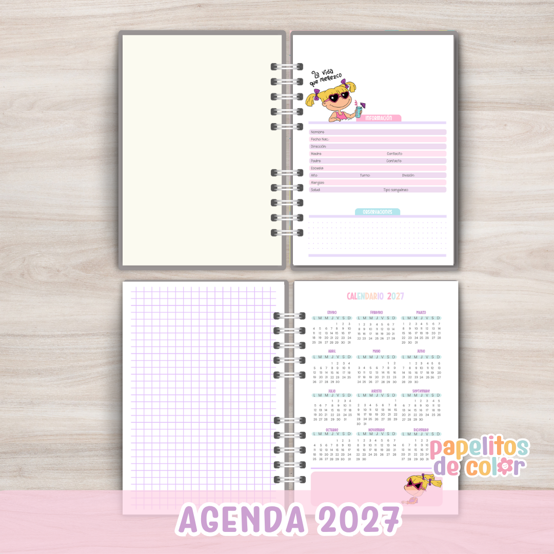 🌸 Agenda Angélica Semanal 2027 🌸