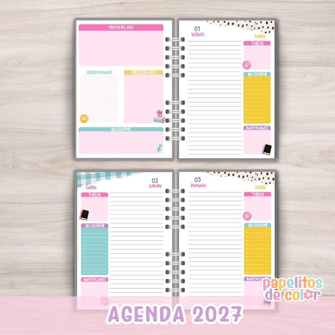 ✨ Agenda Brillar Diaria - 2027 ✨